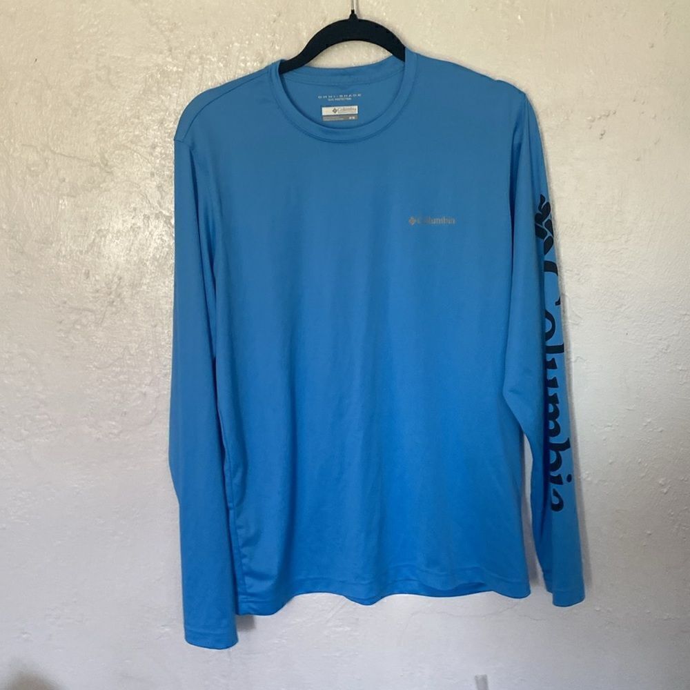 Blue Omni-Shade Columbia long‎ sleeve shirt Size M